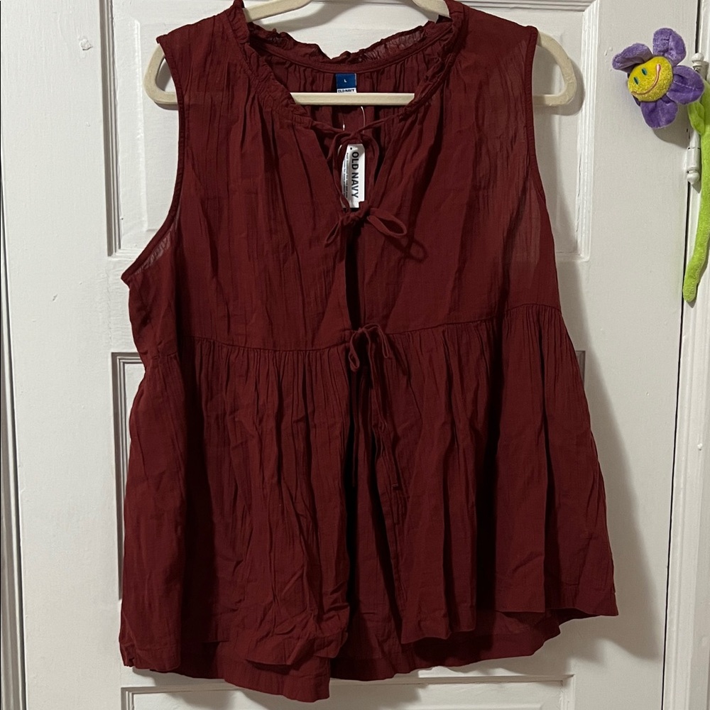 Old Navy Burgundy Sleeveless Blouse